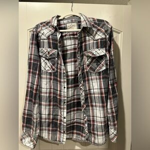 BKE Vintage washed Plaid shirt.